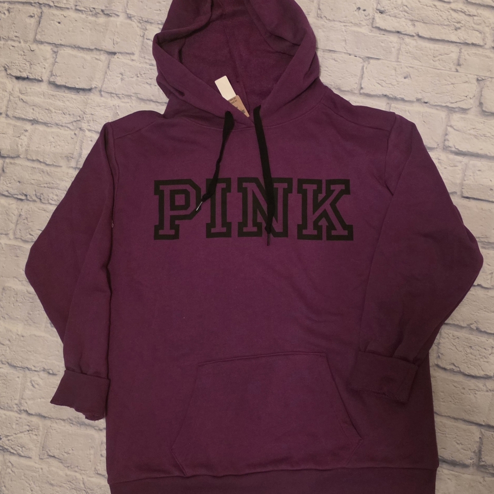 PINK Victoria's Secret Purple Hoodie with Black Lettering